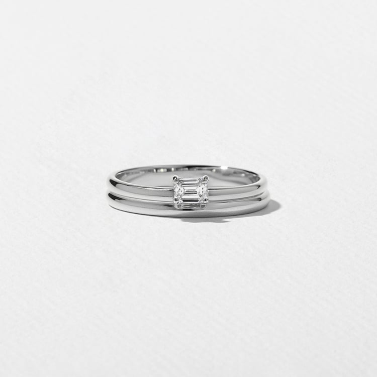 Serra Emerald-Cut in 14k White Gold