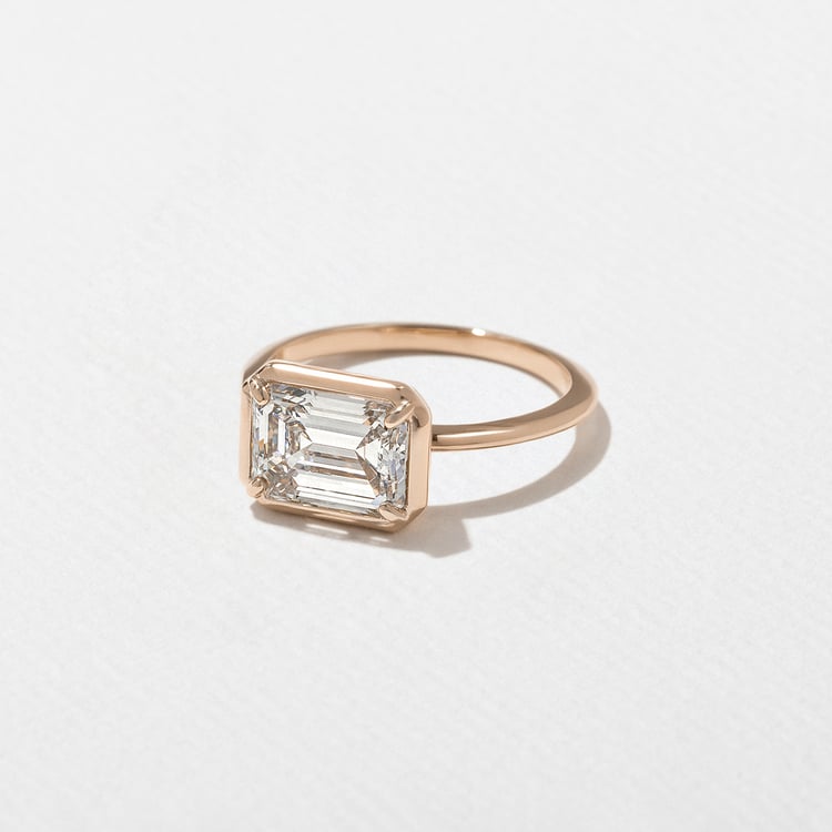 August Emerald-Cut in 14k Rose Gold – view 2