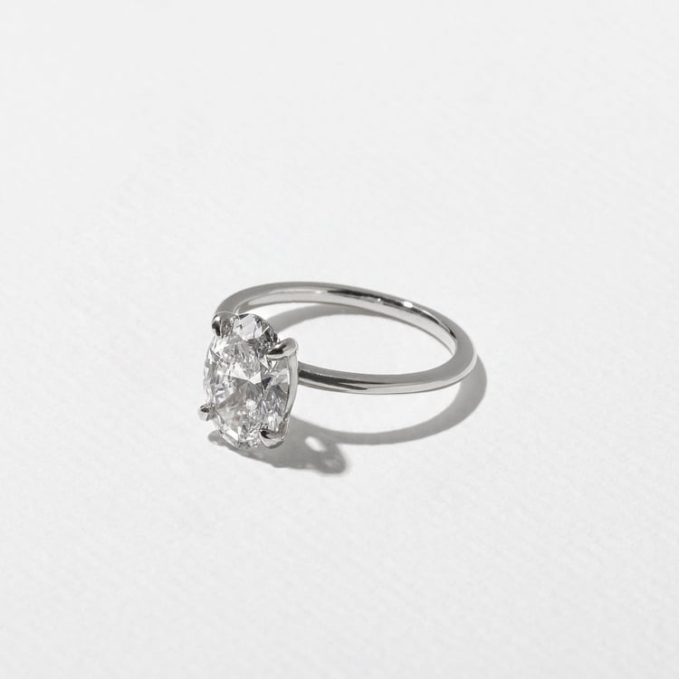 Grace Oval Solitaire in Platinum – view 2