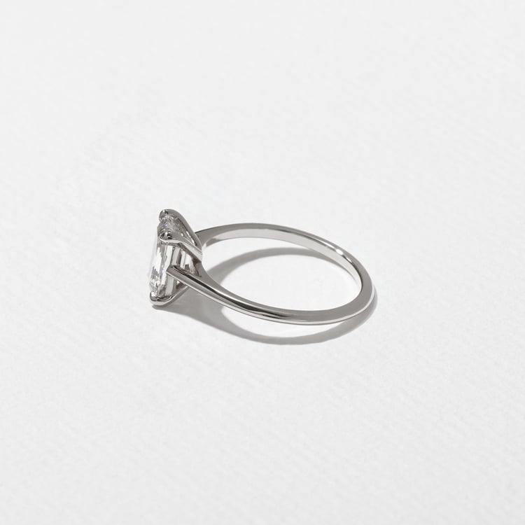 Iris Emerald-Cut Solitaire in 18k White Gold – view 3