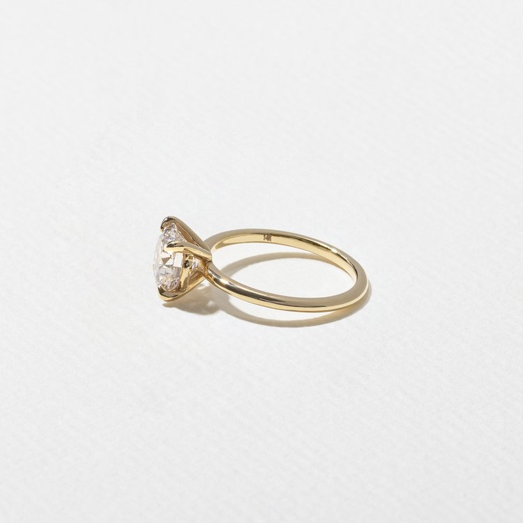 Grace Round Solitaire in 14k Yellow Gold – view 3