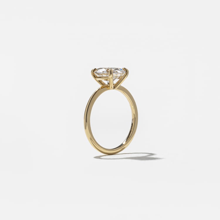 Grace Round Solitaire in 14k Yellow Gold – view 5