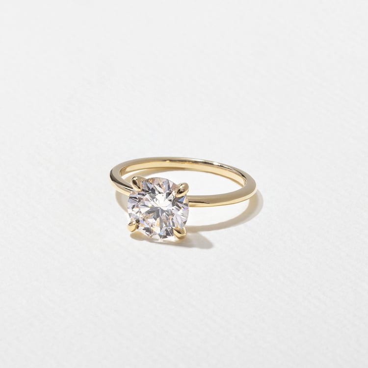 Grace Round Solitaire in 14k Yellow Gold – view 2