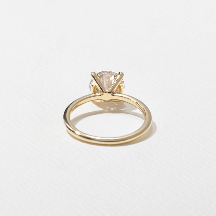 Grace Round Solitaire in 14k Yellow Gold – view 4