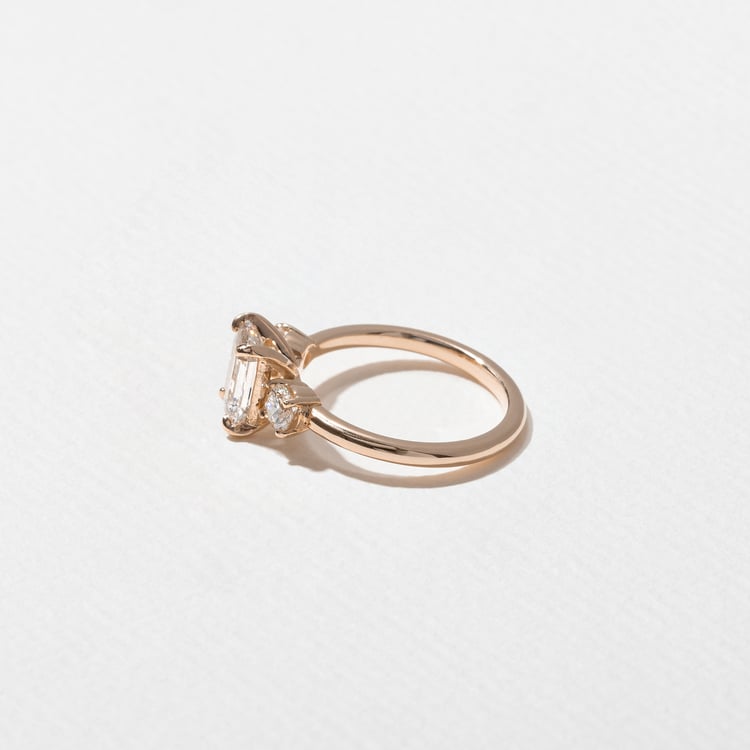 Trey Emerald-Cut  in 14k Rose Gold – view 3