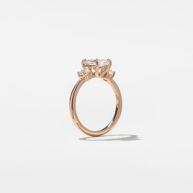 Trey Emerald-Cut  in 14k Rose Gold – view 5