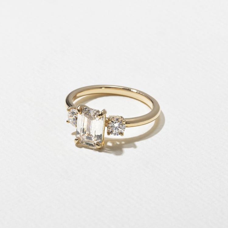 Trey Emerald-Cut  in 14k Yellow Gold – view 2