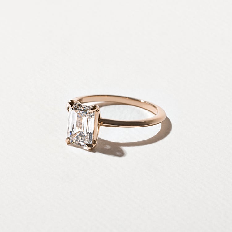 Grace Emerald-Cut Solitaire in 14k Rose Gold – view 2