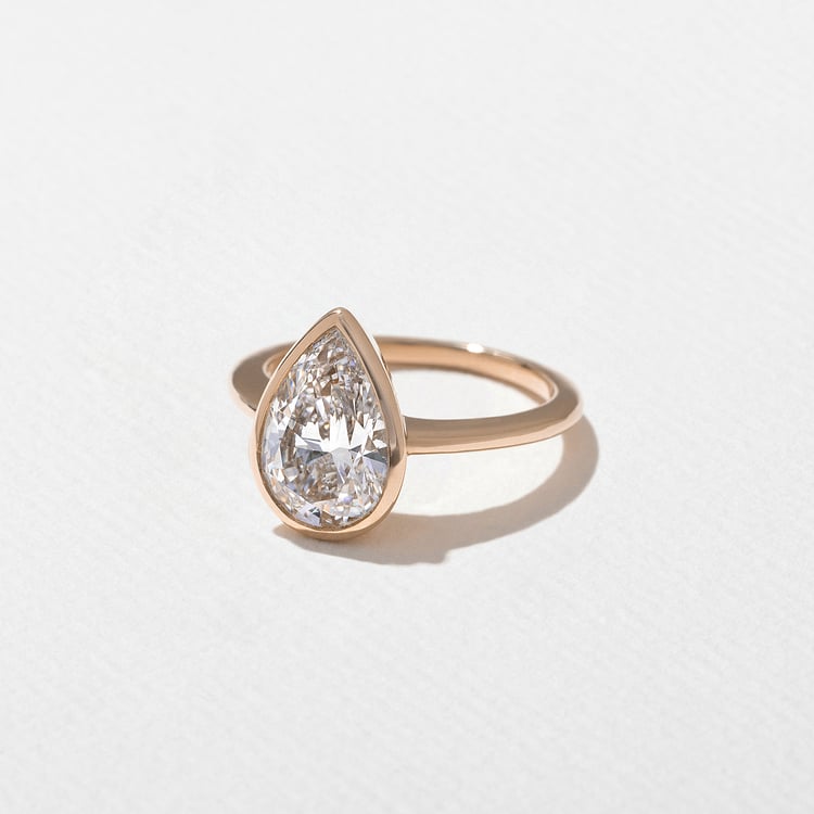 Bailey Pear Solitaire in 14k Rose Gold – view 2