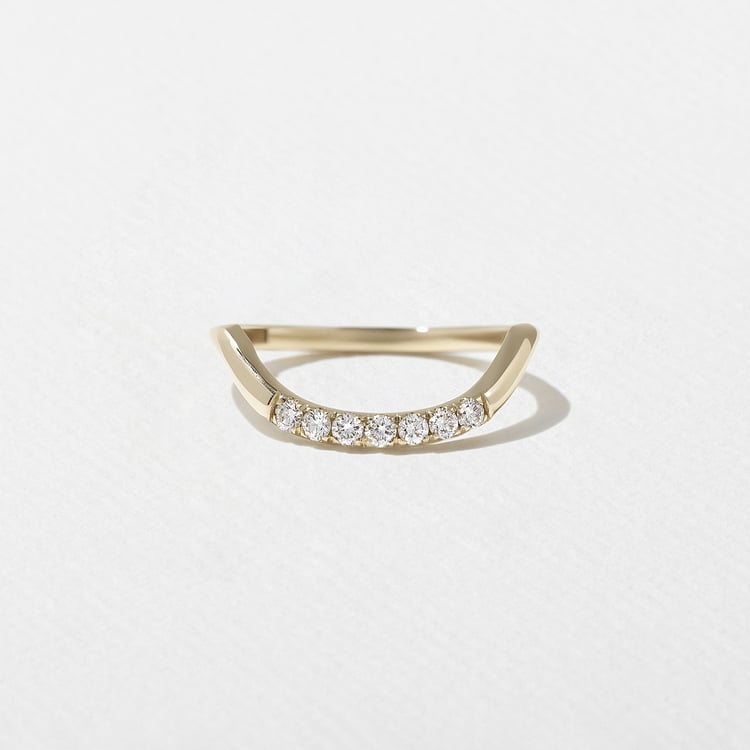 Coral with Pavé in 18k Yellow Gold