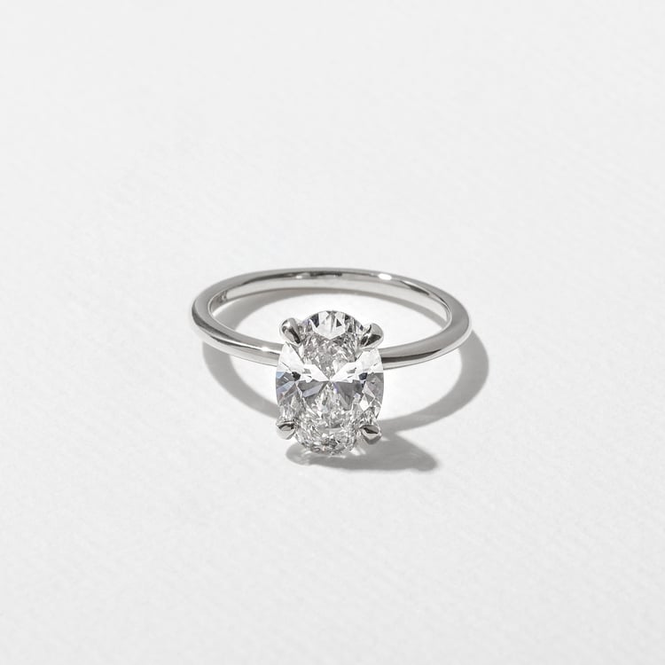 Grace Oval Solitaire in 14k White Gold