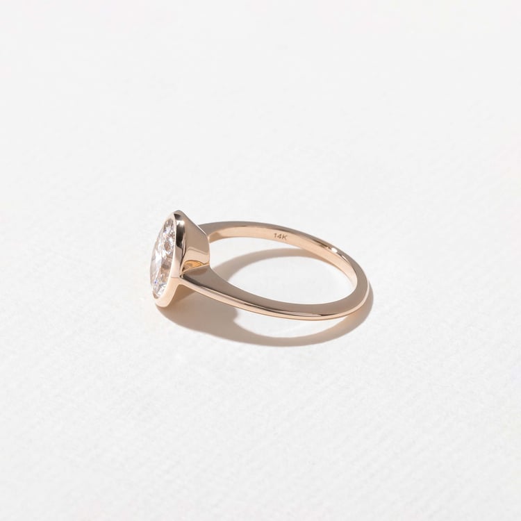 Bailey Oval Solitaire in 14k Rose Gold – view 3