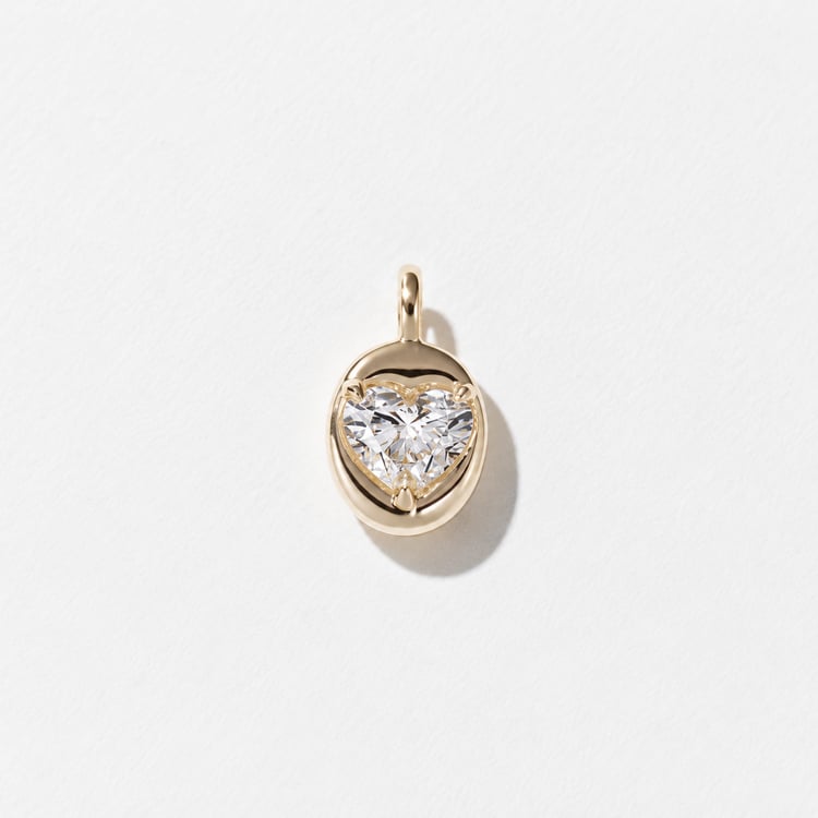 Delphi Heart Diamond Pendant in 14k Yellow Gold