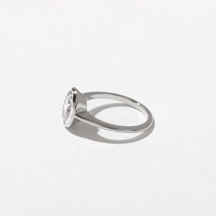 Bailey Oval Solitaire in Platinum – view 3