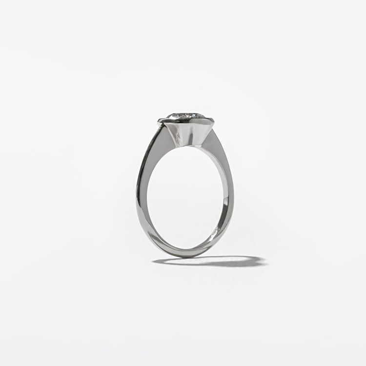 Bailey Oval Solitaire in Platinum – view 5