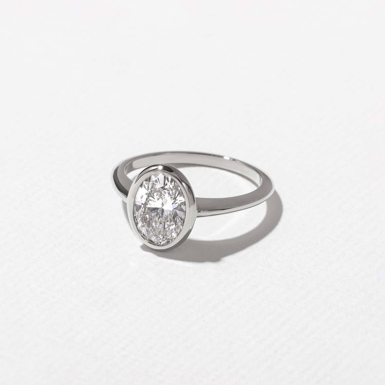 Bailey Oval Solitaire in Platinum – view 2