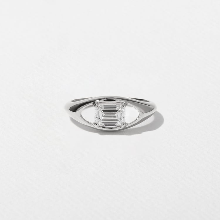 Monroe Emerald-Cut Mini in 18k White Gold