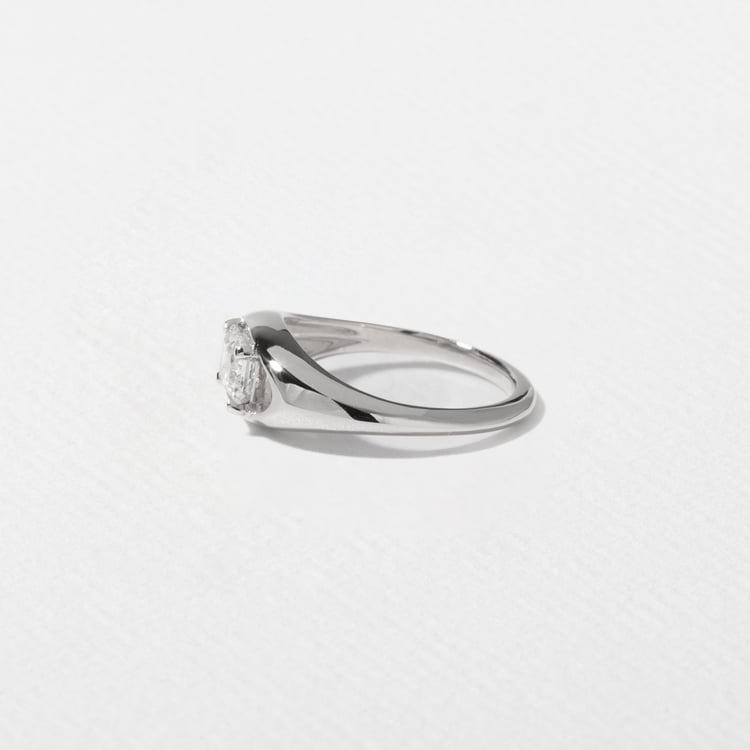 Monroe Emerald-Cut Mini in 18k White Gold – view 3