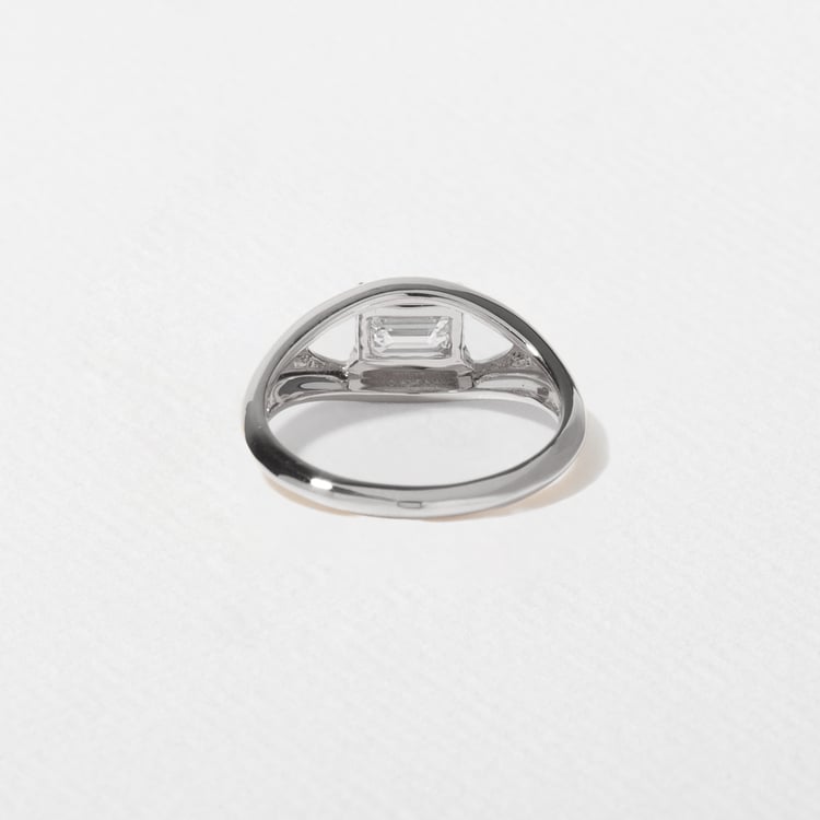Monroe Emerald-Cut Mini in 18k White Gold – view 4