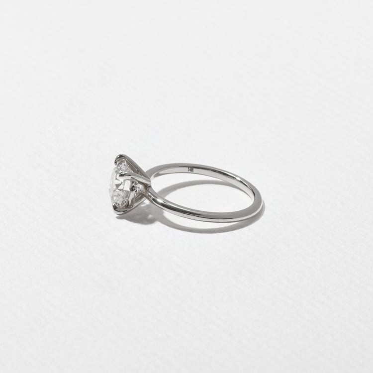 Grace Round Solitaire in 14k White Gold – view 3