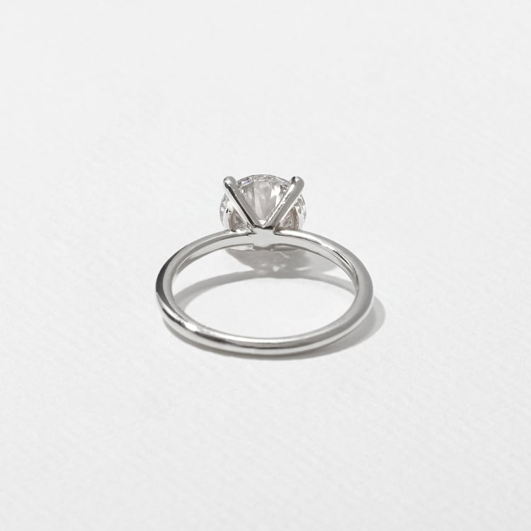 Grace Round Solitaire in 14k White Gold – view 4