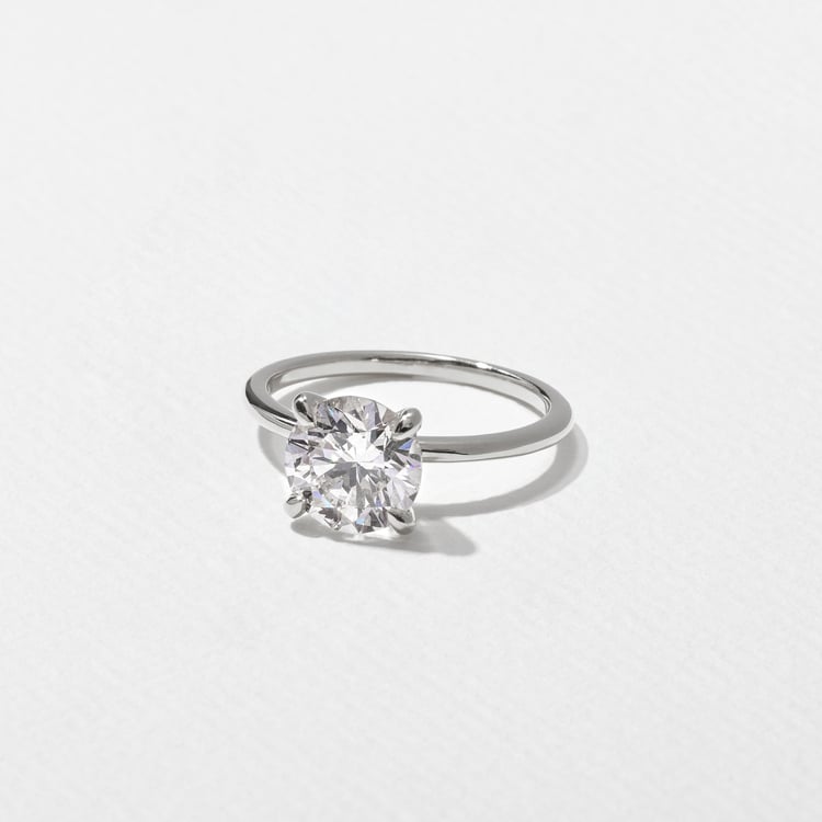 Grace Round Solitaire in 14k White Gold – view 2