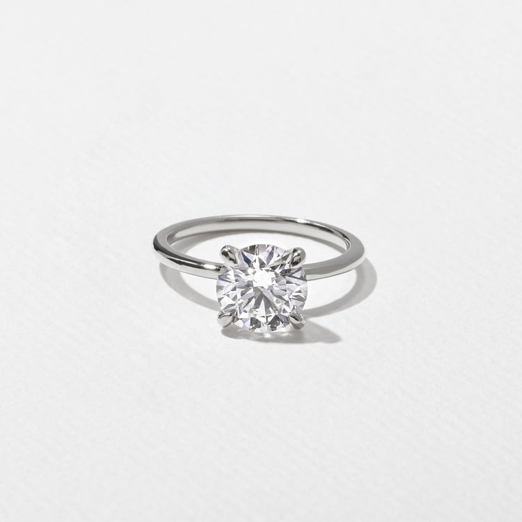 Grace Round Solitaire in 14k White Gold