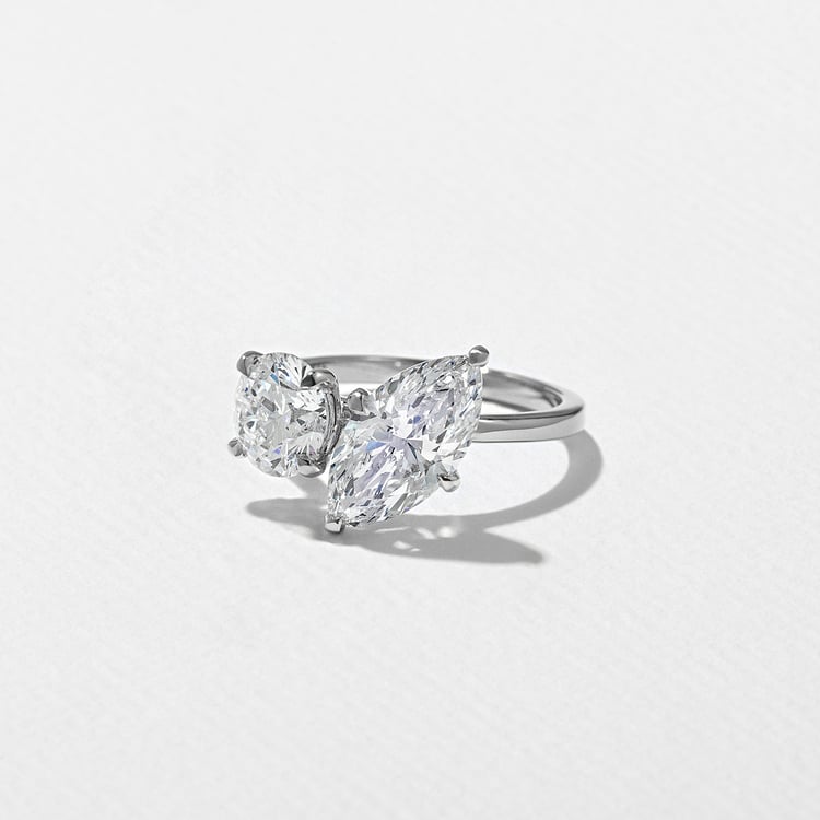 Vivi Grand Marquise and Round in 14k White Gold – view 2