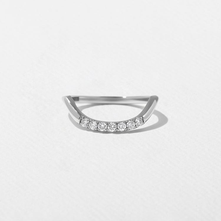 Coral with Pavé in Platinum