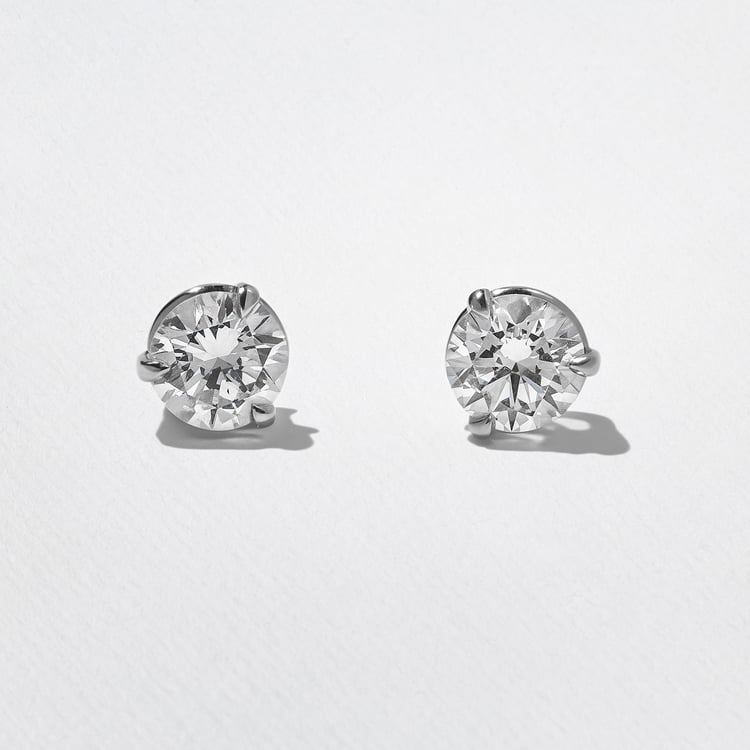 1.00ct Classic Round Diamond Studs in 14k White Gold