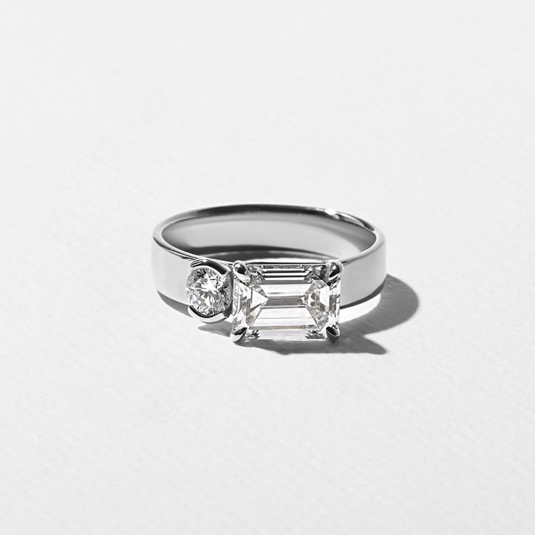 Henri Emerald-Cut in 18k White Gold