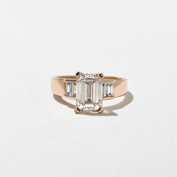 Nova Emerald-Cut in 14k Rose Gold