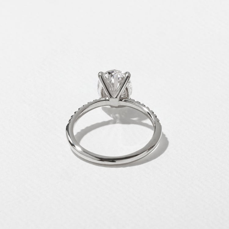 Grace Oval Solitaire with Pavé in Platinum – view 4