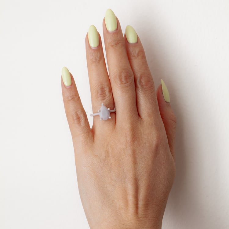 Grace Pear Solitaire in Resin