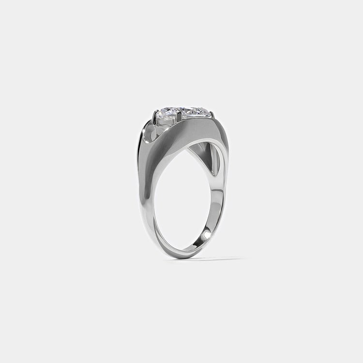 Monroe Oval in 14k White Gold – view 5