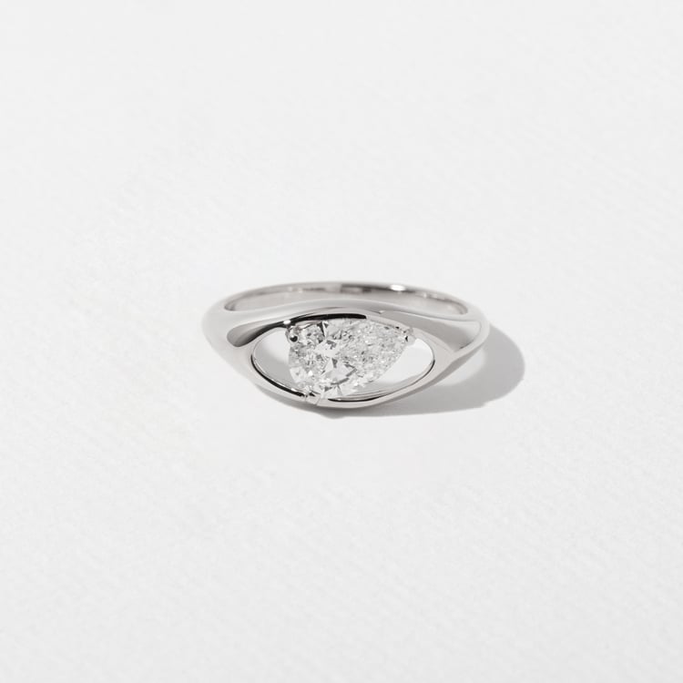 Monroe Pear Mini in 14k White Gold