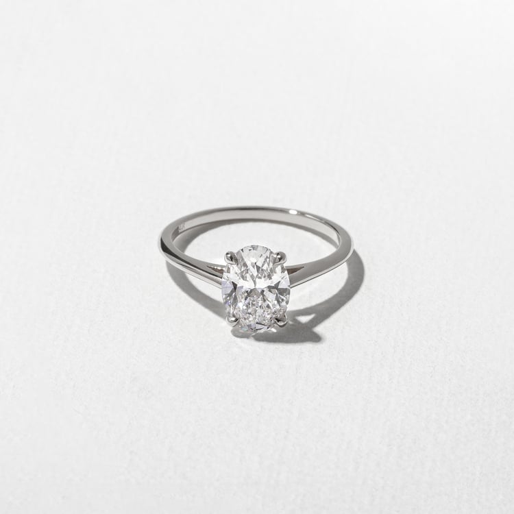 Iris Oval Solitaire in 18k White Gold