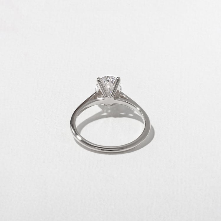 Iris Oval Solitaire in 18k White Gold – view 4