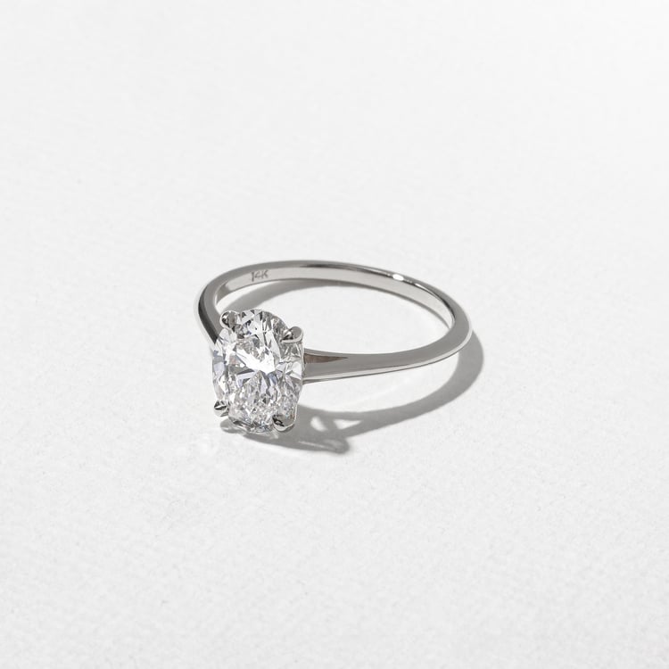 Iris Oval Solitaire in 18k White Gold – view 2