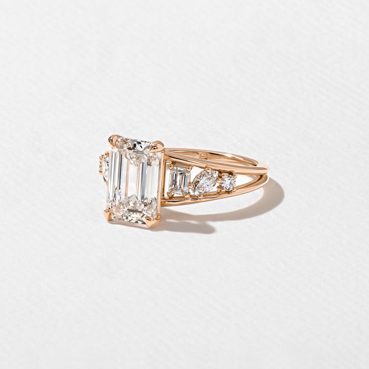 Marni Emerald-Cut Solitaire in 14k Rose Gold – view 2