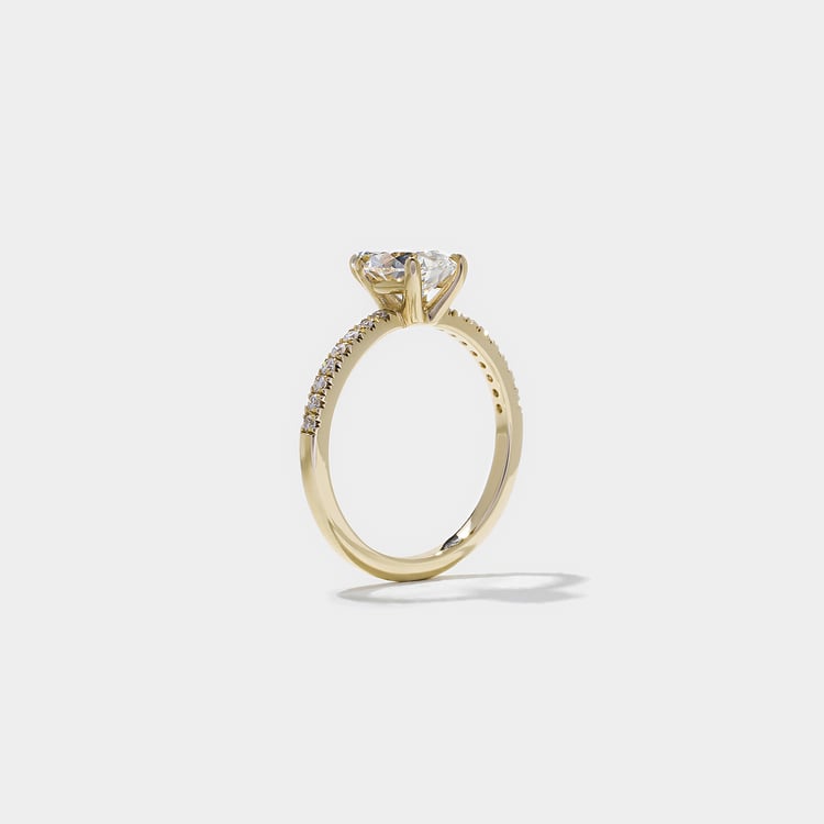 Grace Pear Solitaire with Pavé in 18k Yellow Gold – view 5