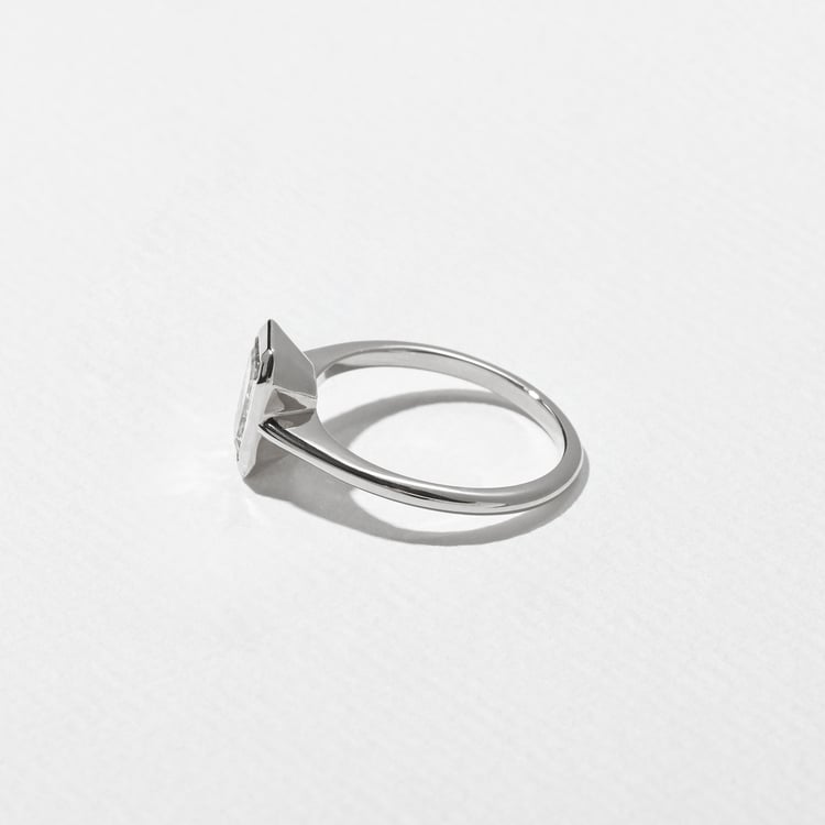 Bailey Emerald-Cut Solitaire in Platinum – view 3