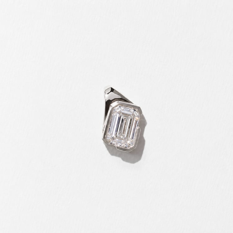 Rhodes Emerald-Cut Diamond Pendant in 14k White Gold