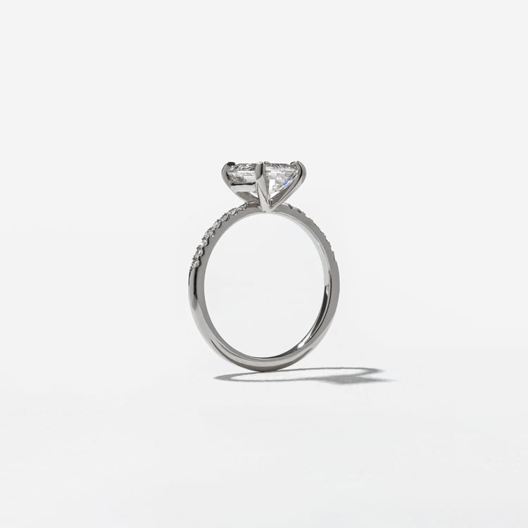 Grace Emerald-Cut Solitaire with Pave in Platinum – view 5