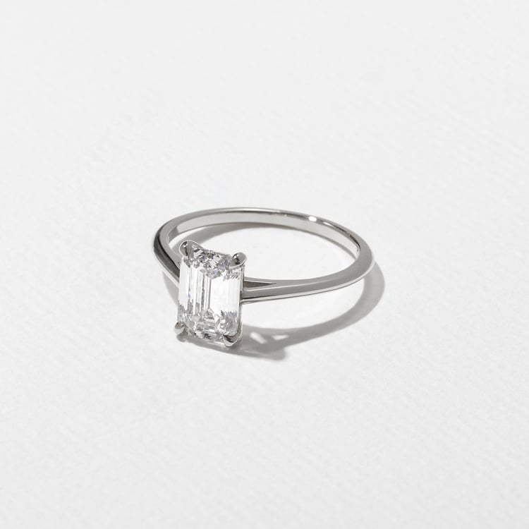 Iris Emerald-Cut Solitaire in 14k White Gold – view 2