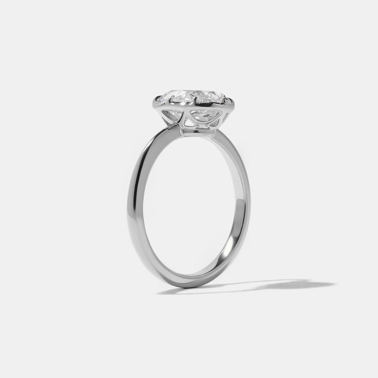 Daphne Antique Cushion in 18k White Gold – view 5