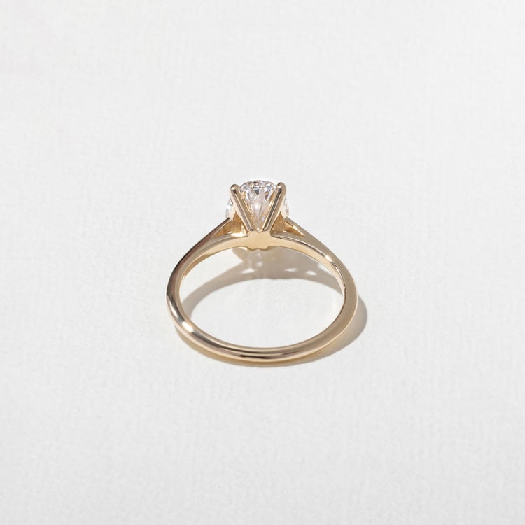 Iris Oval Solitaire in 14k Yellow Gold – view 4