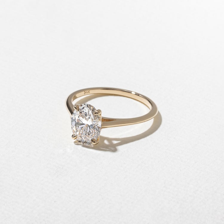 Iris Oval Solitaire in 14k Yellow Gold – view 2