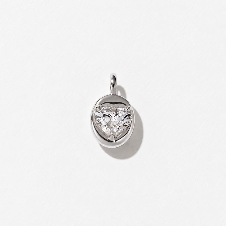 Delphi Heart Diamond Pendant in 14k White Gold