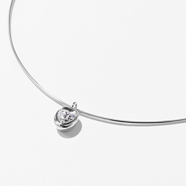 Delphi Heart Diamond Pendant in 14k White Gold – view 2